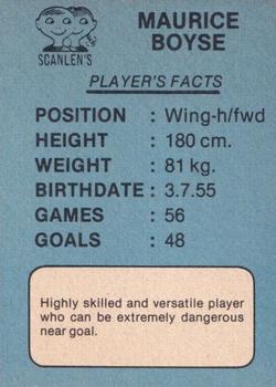 1981 Scanlens VFL #73 Maurice Boyse Back